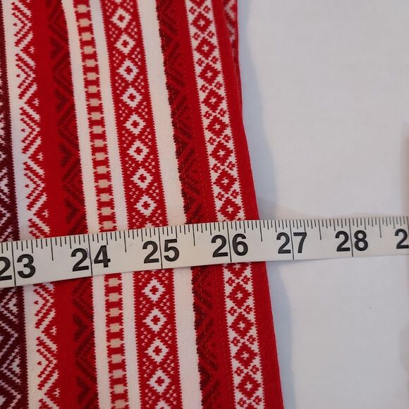 Lands End Shirt Top Mock Neck Long Sleeve Womens Size XL Red White 100% Cotton - Picture 12 of 12